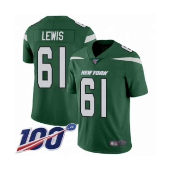Youth New York Jets #61 Alex Lewis Green Team Color Vapor Untouchable Limited Player 100th Season Football Jersey Youth New York Jets #61 Alex Lewis Green Team Color Vapor Untouchable Limited Player 100th Season Football Jersey