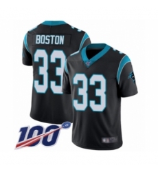 Men's Carolina Panthers #33 Tre Boston Black Team Color Vapor Untouchable Limited Player 100th Season Football Jersey