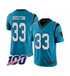 Men's Carolina Panthers #33 Tre Boston Blue Alternate Vapor Untouchable Limited Player 100th Season Football Jersey