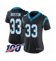 Women's Carolina Panthers #33 Tre Boston Black Team Color Vapor Untouchable Limited Player 100th Season Football Jersey