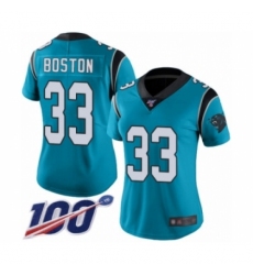 Women's Carolina Panthers #33 Tre Boston Blue Alternate Vapor Untouchable Limited Player 100th Season Football Jersey