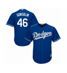 Youth Los Angeles Dodgers #46 Tony Gonsolin Authentic Royal Blue Alternate Cool Base Baseball Player Jersey