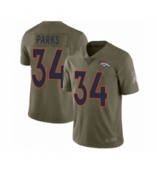 Men's Denver Broncos #34 Will Parks Limited Olive 2017 Salute to Service Football Jersey