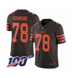 Men's Cleveland Browns #78 Greg Robinson Limited Brown Rush Vapor Untouchable 100th Season Football Jersey