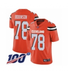 Men's Cleveland Browns #78 Greg Robinson Orange Alternate Vapor Untouchable Limited Player 100th Season Football Jersey