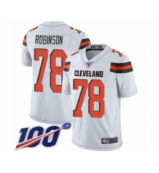 Men's Cleveland Browns #78 Greg Robinson White Vapor Untouchable Limited Player 100th Season Football Jersey