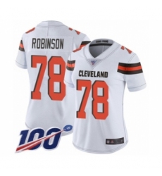 Women's Cleveland Browns #78 Greg Robinson White Vapor Untouchable Limited Player 100th Season Football Jersey