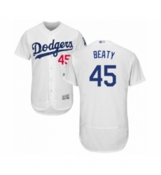 Men's Los Angeles Dodgers #45 Matt Beaty White Home Flex Base Authentic Collection Baseball Player Jersey