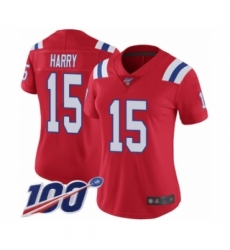 Women's New England Patriots #15 NKeal Harry Red Alternate Vapor Untouchable Limited Player 100th Season Football Jersey