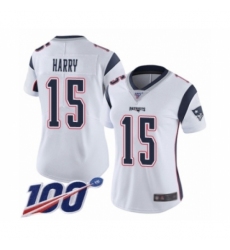 Women's New England Patriots #15 NKeal Harry White Vapor Untouchable Limited Player 100th Season Football Jersey