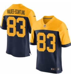 Men's Nike Green Bay Packers #83 Marquez Valdes-Scantling Elite Navy Blue Alternate NFL Jersey