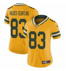Women's Nike Green Bay Packers #83 Marquez Valdes-Scantling Limited Gold Rush Vapor Untouchable NFL Jersey