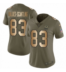 Women's Nike Green Bay Packers #83 Marquez Valdes-Scantling Limited Olive/Gold 2017 Salute to Service NFL Jersey