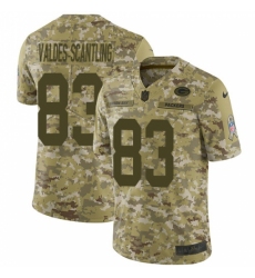 Youth Nike Green Bay Packers #83 Marquez Valdes-Scantling Limited Camo 2018 Salute to Service NFL Jersey