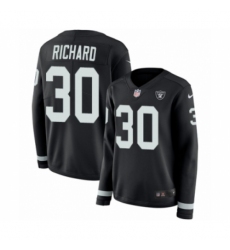 Women's Nike Oakland Raiders #30 Jalen Richard Limited Black Therma Long Sleeve NFL Jersey