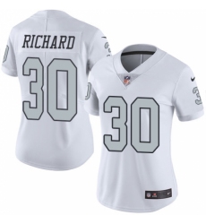 Women's Nike Oakland Raiders #30 Jalen Richard Limited White Rush Vapor Untouchable NFL Jersey