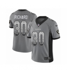 Youth Nike Oakland Raiders #30 Jalen Richard Limited Gray Rush Drift Fashion NFL Jersey