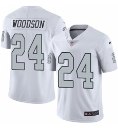 Men's Nike Oakland Raiders #24 Charles Woodson Limited White Rush Vapor Untouchable NFL Jersey