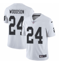 Men's Nike Oakland Raiders #24 Charles Woodson White Vapor Untouchable Limited Player NFL Jersey