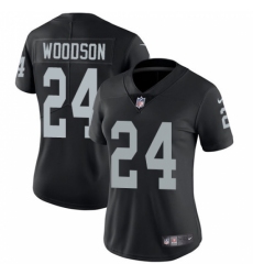 Women's Nike Oakland Raiders #24 Charles Woodson Black Team Color Vapor Untouchable Limited Player NFL Jersey