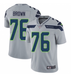 Men's Nike Seattle Seahawks #76 Duane Brown Grey Alternate Vapor Untouchable Limited Player NFL Jersey
