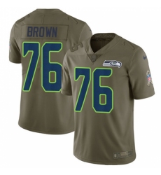 Men's Nike Seattle Seahawks #76 Duane Brown Limited Olive 2017 Salute to Service NFL Jersey