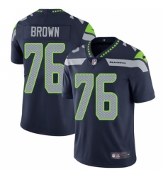 Men's Nike Seattle Seahawks #76 Duane Brown Navy Blue Team Color Vapor Untouchable Limited Player NFL Jersey