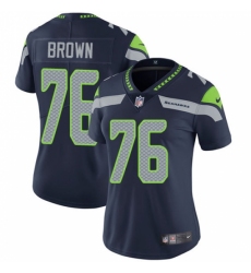 Women's Nike Seattle Seahawks #76 Duane Brown Navy Blue Team Color Vapor Untouchable Limited Player NFL Jersey