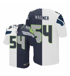 Men's Nike Seattle Seahawks #54 Bobby Wagner Elite Navy/White Split Fashion NFL Jersey