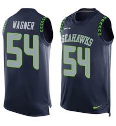 Men's Nike Seattle Seahawks #54 Bobby Wagner Limited Steel Blue Player Name & Number Tank Top NFL Jersey