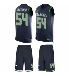 Men's Nike Seattle Seahawks #54 Bobby Wagner Limited Steel Blue Tank Top Suit NFL Jersey