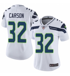 Women's Nike Seattle Seahawks #32 Chris Carson White Vapor Untouchable Limited Player NFL Jersey