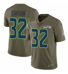 Youth Nike Seattle Seahawks #32 Chris Carson Limited Olive 2017 Salute to Service NFL Jersey