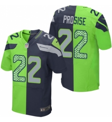 Men's Nike Seattle Seahawks #22 C. J. Prosise Elite Navy/Green Split Fashion NFL Jersey