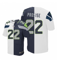 Men's Nike Seattle Seahawks #22 C. J. Prosise Elite Navy/White Split Fashion NFL Jersey
