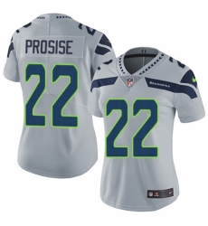 Women's Nike Seattle Seahawks #22 C. J. Prosise Elite Grey Alternate NFL Jersey