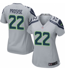 Women's Nike Seattle Seahawks #22 C. J. Prosise Game Grey Alternate NFL Jersey