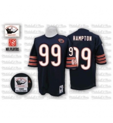 Mitchell and Ness Chicago Bears #99 Dan Hampton Blue Team Color Big Number with Bear Patch Authentic Throwback NFL Jersey