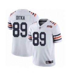 Men's Chicago Bears #89 Mike Ditka White 100th Season Limited Football Jersey