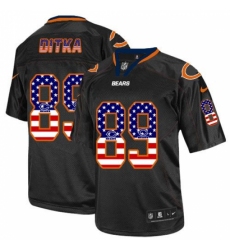 Men's Nike Chicago Bears #89 Mike Ditka Elite Black USA Flag Fashion NFL Jersey