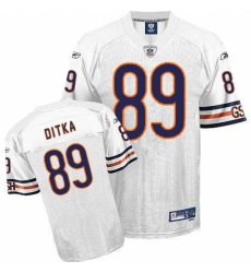 Reebok Chicago Bears #89 Mike Ditka White Authentic Throwback NFL Jersey