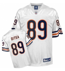 Reebok Chicago Bears #89 Mike Ditka White Replica Throwback NFL Jersey