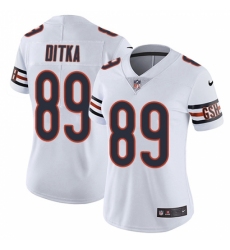 Women's Nike Chicago Bears #89 Mike Ditka White Vapor Untouchable Limited Player NFL Jersey