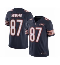 Men's Chicago Bears #87 Adam Shaheen Navy Blue Team Color 100th Season Limited Football Jersey