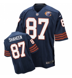 Men's Nike Chicago Bears #87 Adam Shaheen Elite Navy Blue Throwback NFL Jersey