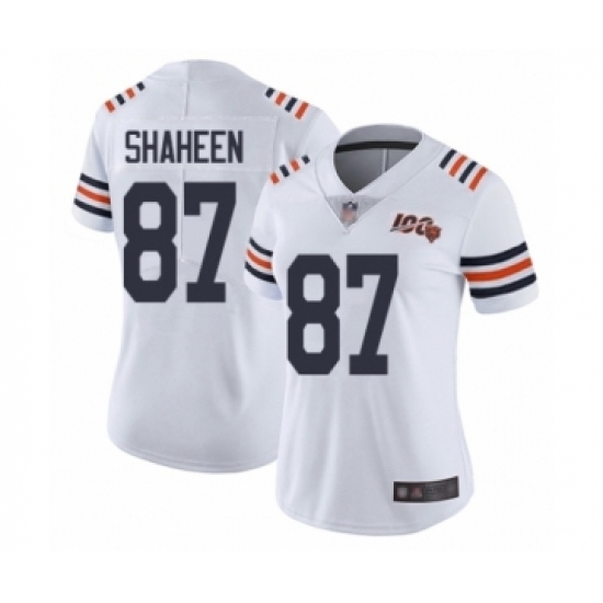 Women's Chicago Bears #87 Adam Shaheen White 100th Season Limited Football Jersey Women's Chicago Bears #87 Adam Shaheen White 100th Season Limited Football Jersey