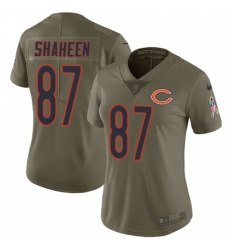 Women's Nike Chicago Bears #87 Adam Shaheen Limited Olive 2017 Salute to Service NFL Jersey