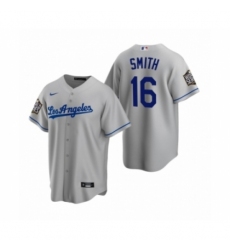 Men's Los Angeles Dodgers #16 Will Smith Gray 2020 World Series Replica Jersey