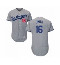 Men's Los Angeles Dodgers #16 Will Smith Grey Road Flex Base Authentic Collection Baseball Player Jersey