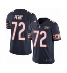 Men's Chicago Bears #72 William Perry Navy Blue Team Color 100th Season Limited Football Jersey